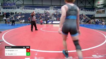 138-144 lbs Semifinal - Anthony Simpson, Cowboy Wrestling Club (CWC) Fort Worth, TX vs Matthew Snyder, El Reno Wrestling Club