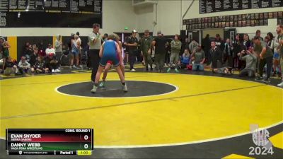 95 lbs Cons. Round 1 - Danny Webb, Vaca Pena Wrestling vs Evan Snyder, Sierra Sabers