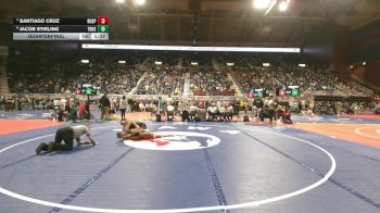 4A-144 lbs Quarterfinal - Santiago Cruz, Rock Springs vs Jacob Stirling, Thunder Basin High School