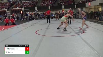 158 lbs Cons. Semi - Ty Schepens, Sidney Wrestling Club vs Alex J. Wahl, Cut Bank