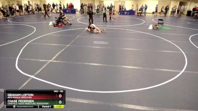 92 lbs Cons. Round 1 - Chase Pedersen, Lakeville Youth Wrestling Association vs Graham Lofton, New Prague Wrestling