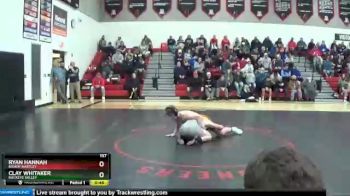 157 lbs Cons. Round 3 - Ryan Hannah, Bishop Hartley vs Clay Whitaker, Buckeye Valley