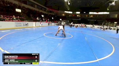 138 lbs Champ. Round 1 - Izak Ricketts, Bradshaw Mountain vs Joey Sano, Arizona College Prep