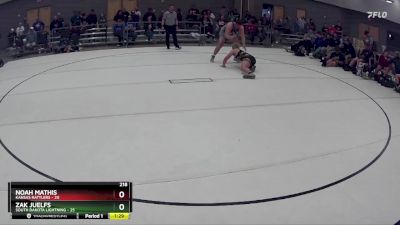 218 lbs Round 4 (8 Team) - Zak Juelfs, South Dakota Lightning vs Noah Mathis, Kansas Rattlers