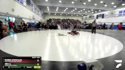 132 lbs Cons. Semi - Ruben Gonzales, Los Alamitos High School vs Neo Li, Irvine High School