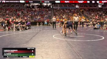 2A-126 lbs Champ. Round 2 - Andon Barrick, Iowa Falls-Alden vs CJ Davis, Burlington Notre Dame