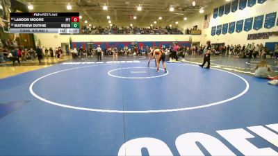 190 lbs Cons. Round 3 - Matthew Duthie, West Valley (Spokane) vs Landon Moore, Post Falls 2