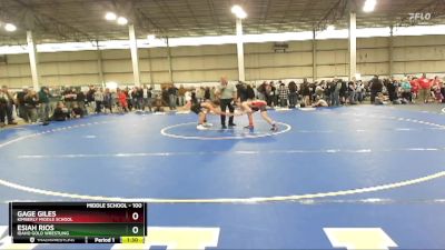 100 lbs Quarterfinal - Esiah Rios, Idaho Gold Wrestling vs Gage Giles, Kimberly Middle School