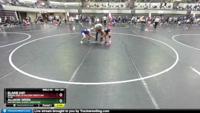 110-120 lbs Round 3 - Elaine Hay, Brown Deer Jr Falcons Wrestling Club vs Allison Weiss, Holmen High School Wrestling