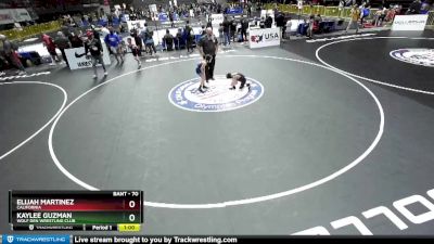 70 lbs Cons. Round 3 - Kaylee Guzman, Wolf Den Wrestling Club vs Elijah Martinez, California