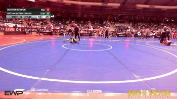 49 lbs Consi Of 8 #1 - Boston Kinder, Nixa Youth Wrestling vs Uzziah (Uzzi) Zeller, Flow Academy Honolulu, HI