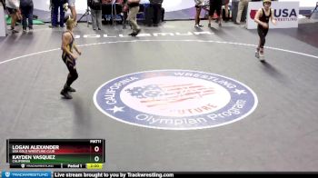 100 lbs Champ. Round 2 - Logan Alexander, USA Gold Wrestling Club vs Kayden Vasquez, California