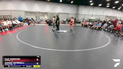 170 lbs Round 3 (8 Team) - Clay Johnston, Alabama vs Dominic Bambinelli, Georgia Red
