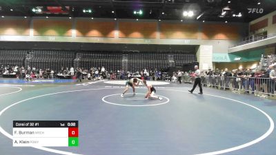 120 lbs Consi Of 32 #1 - Farrell Burman, Wasatch vs Aaron Klein, Poway