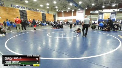 132 lbs Champ. Round 1 - Moses Correa, El Dorado HS (Placentia) vs Cayden McNellis, Regis Jesuit