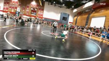 70 lbs Cons. Round 2 - Braxton Watts, Lander Middle School vs Payton Peterson, Dubois Middle School