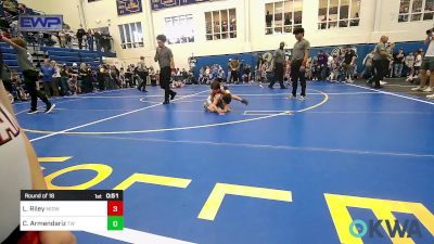 61 lbs Round Of 16 - Leland Riley, Midwest City Bombers Youth Wrestling Club vs Connor Armendariz, Tuttle Wrestling