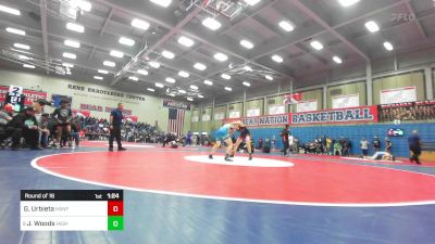 128 lbs Round Of 16 - Giovanni Urbieta, Hanford vs Jonathan Woods, Highland