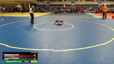 50 lbs Champ. Round 1 - Kaison Perkins, NRHEG vs Brenner Sauer, Red Rock Central