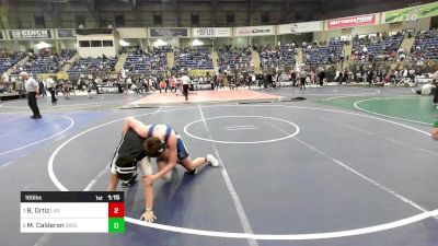 165 lbs Quarterfinal - Braydon Ortiz, Las Animas vs Matthew Calderon, Greeley United