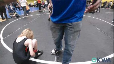 67 lbs Consi Of 8 #2 - Bauer Hunt, Cowboy Wrestling Club vs Ryder Real, Sallisaw Takedown Club