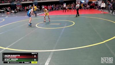 112 lbs Champ. Round 1 - Jacob Duquette, Lathrop Wrestling vs Wyatt Wilson, Palmer High School