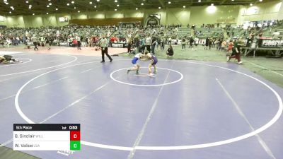 61 lbs 5th Place - Brady Sinclair, Willows Wrestling vs Waylan Valice, USA Gold
