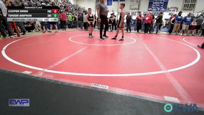 100 lbs Consi Of 8 #2 - Cooper Brien, Pawnee Wrestling Club vs Tukker Simpson, Salina Wrestling Club