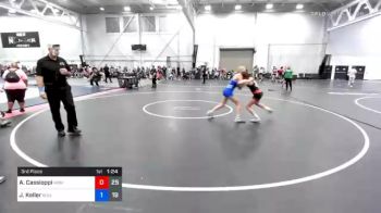 106 lbs 3rd Place - Angelina Cassioppi, Midwest Black Mambas Team 1 vs Jayden Keller, BullTrained Women