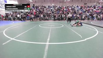 Boys 120 lbs Champ. Round 1 - Carlos Zamora, Alisal Boys vs Wesley Tran, Bellarmine Boys