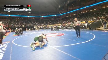 106 Class 1 lbs Cons. Round 2 - Julian Henriquez, Warsaw vs Clayton Zimmerman, Versailles