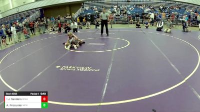 14U Boys - 92 lbs Champ. Round 1 - Joshua Sanders, Red Cobra Wrestling Academy vs Asher Procunier, Michigan Premier WC