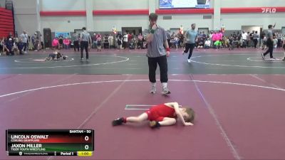 50 lbs Cons. Round 2 - Jaxon Miller, Tiger Youth Wrestling vs Lincoln Oswalt, Coaling Grapplers