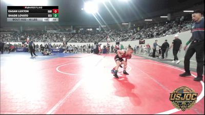 49 lbs Round Of 32 - Eagan Luxton, Raw Wrestling Club vs Shade Lovato, Blaine County Grapplers