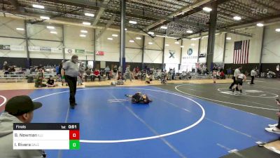 62 lbs Final - Bentley Newman, Illinois Valley YW vs Ivan Rivera, Salem Elite Mat Club