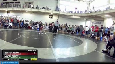 49 lbs Cons. Round 4 - Sawyer Shultz, Midwest Xtreme Wrestling vs Jackson Mason, North Knox Wrestling Club