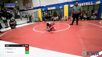 61 lbs Semifinal - Alex Morgan, Fort Gibson Youth Wrestling vs Leon Sanchez, Owasso Takedown Club
