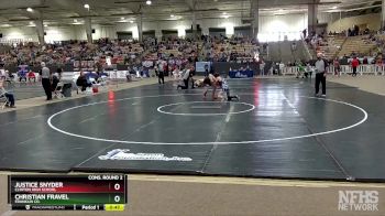 A 120 lbs Cons. Round 2 - Justice Snyder, Clinton High School vs Christian Fravel, Franklin Co.