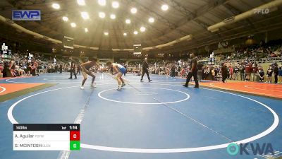 140 lbs Rr Rnd 2 - Alek Aguilar, Fort Gibson Youth Wrestling vs G Man MCINTOSH, Glenpool Warriors