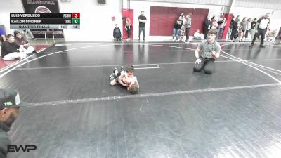45 lbs Quarterfinal - Luis Verduzco, Ponca City Wildcat Wrestling vs Kailor Spigner, Tonkawa Takedown Club