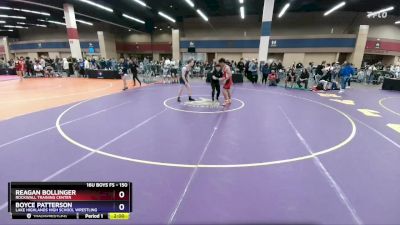 150 lbs Cons. Round 3 - Reagan Bollinger, Rockwall Training Center vs Boyce Patterson, Lake Highlands High School Wrestling