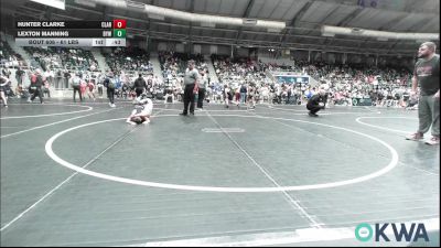 61 lbs Round Of 16 - Hunter Clarke, Claremore Wrestling Club vs Lexton Manning, Bristow Elementary Wrestling Club
