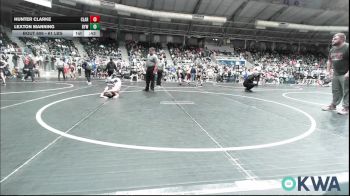 61 lbs Round Of 16 - Hunter Clarke, Claremore Wrestling Club vs Lexton Manning, Bristow Elementary Wrestling Club