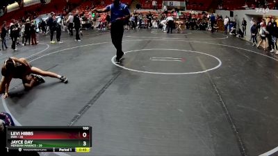 100 lbs Finals (2 Team) - Levi Hibbs, DWA vs Jayce Day, Meridian Maniacs