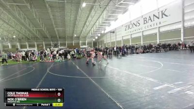 100 lbs Quarterfinal - Cole Thomas, Salem Elite Mat Club vs Nox O`Brien, Wasatch WC