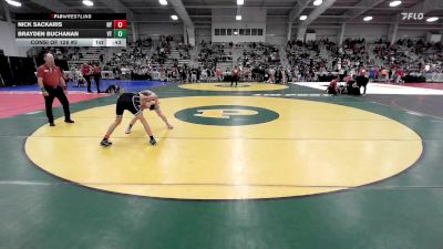 106 lbs Consi Of 128 #2 - Nick Sackaris, NY vs Brayden Buchanan, VT