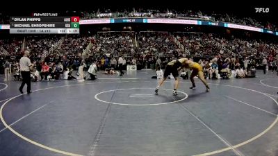 1A 215 lbs Quarterfinal - Michael Shropshire, Uwharrie Charter Academy vs Dylan Phipps, Alleghany High School