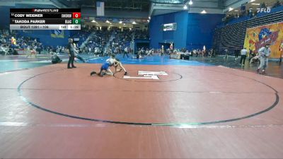 106 lbs Champ. Round 3 - Takoda Parker, Blacksburg vs CODY WEIDNER, Bethalto (Civic Memorial)