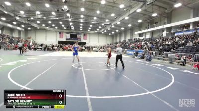 131 lbs Round 2 (3 Team) - Jake Nieto, Plainedge Sr High vs Taylor Beaury, Saratoga Springs Sr HS