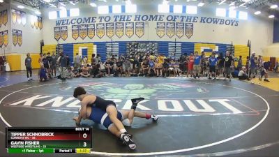 106 lbs Round 4 (8 Team) - Gavin Fisher, Westside Wrestling vs Tipper Schnobrick, Cowboys WC